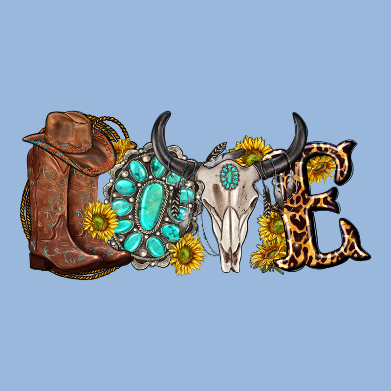 Western Love Bull Skull With Gemstone And Sunflowe Premium Hoodie by texasbilliewilder | Teevron