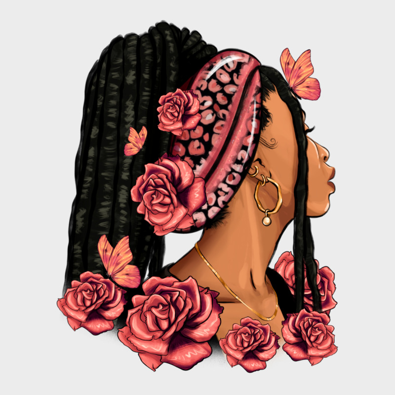 Pink Roses Afro Woman Urban Hoodie by RanaPortraitStore | Teevron