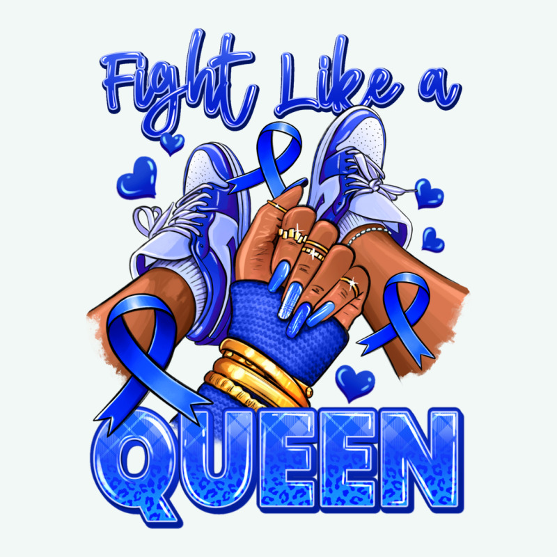 Fight Like A Queen Navy Blue Colon Cancer Afro Gir Premium Hoodie by RanaPortraitStore | Teevron