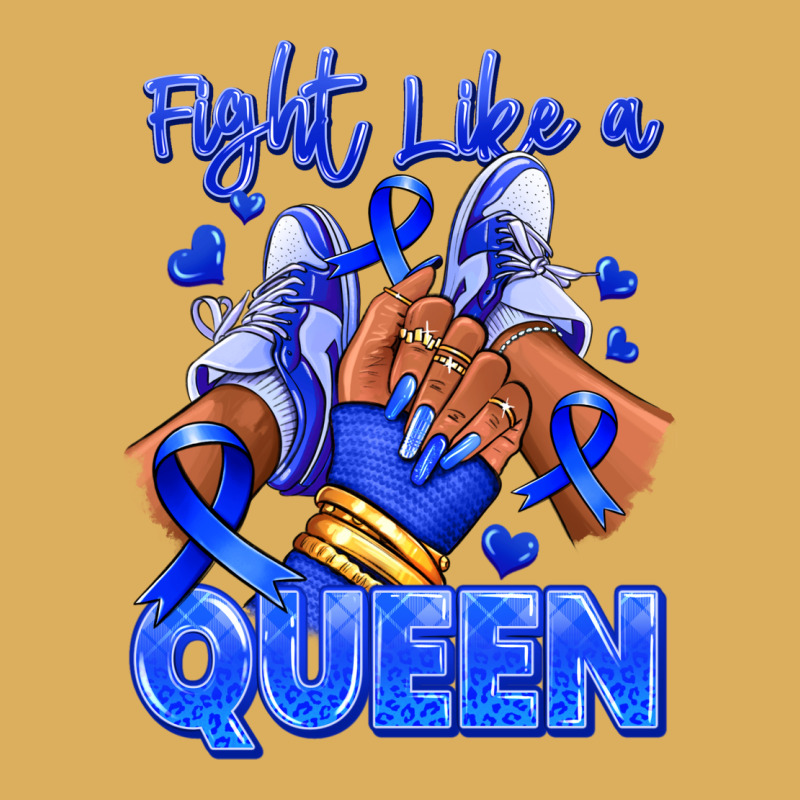 Fight Like A Queen Navy Blue Colon Cancer Afro Gir Premium Hoodie by RanaPortraitStore | Teevron