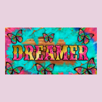Dreamer With Butterfly And Tie Dye  Licance  Plate Ladies Tee | Teevron