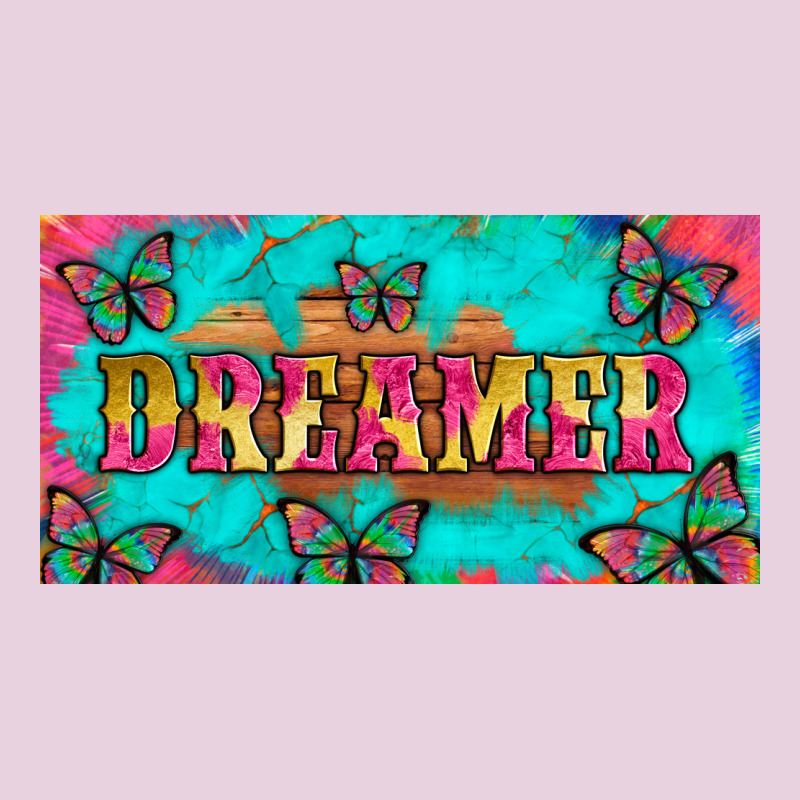 Dreamer With Butterfly And Tie Dye  Licance  Plate Ladies Tee by Artiststas | Teevron