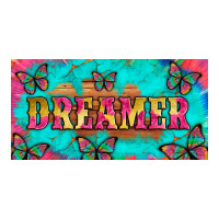 dreamer with butterfly and tie dye  licance  plate | Teevron