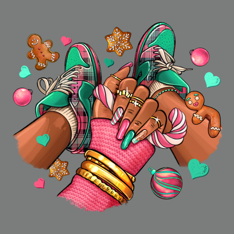 Pink Christmas Black Girl Sneakers Premium Hoodie by RanaPortraitStore | Teevron