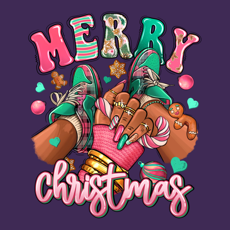 Pink Merry Christmas Black Girl Sneakers Premium Hoodie by RanaPortraitStore | Teevron