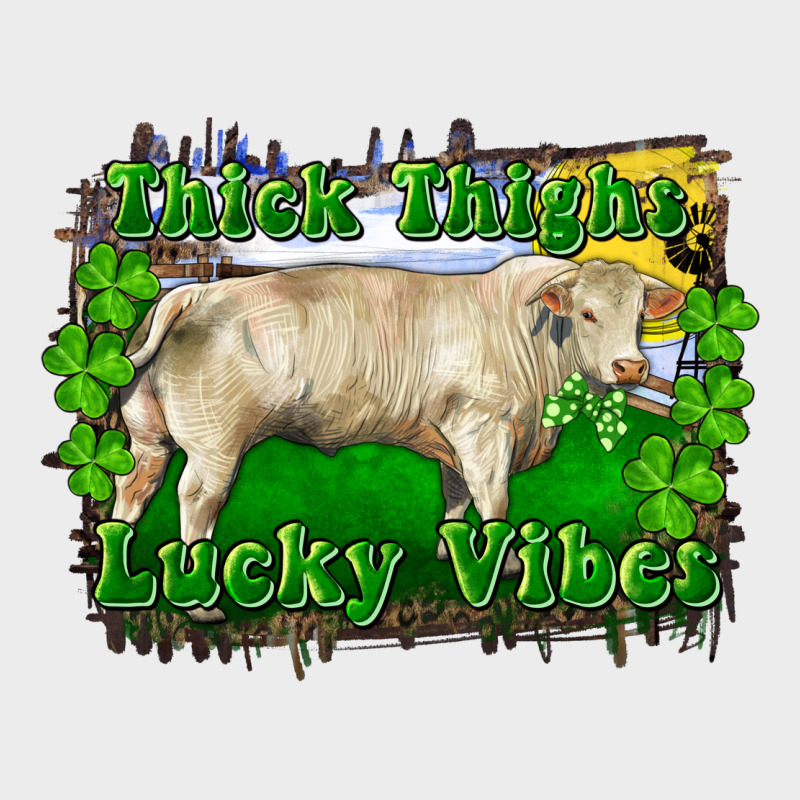 Thick Thighs Lucky Vibes Charolais Bull Urban Hoodie by RanaPortraitStore | Teevron
