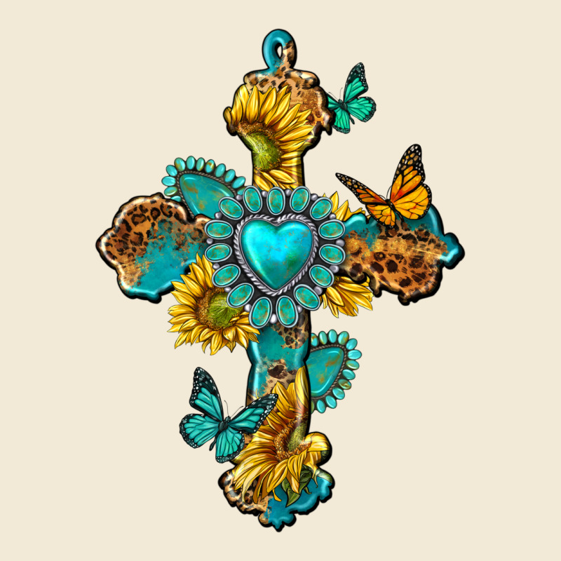 Western Cross With Gemstone And Sunflowers Premium Hoodie by texasbilliewilder | Teevron