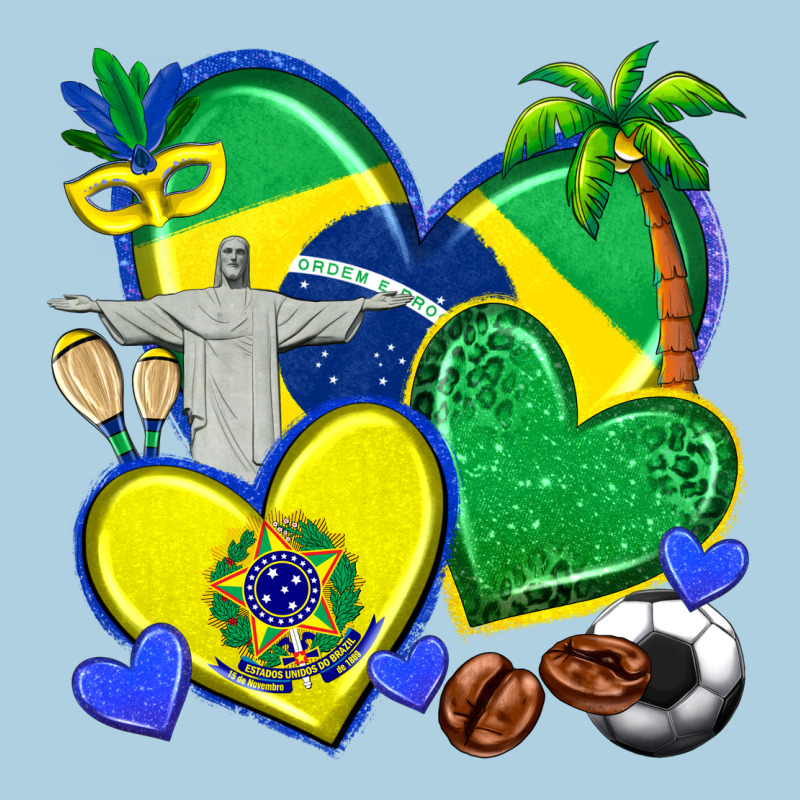 Brazil Hearts Premium Hoodie by texasbilliewilder | Teevron