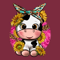 Cut Cow With Sunflower And Leopard  Pink Premium Hoodie | Teevron