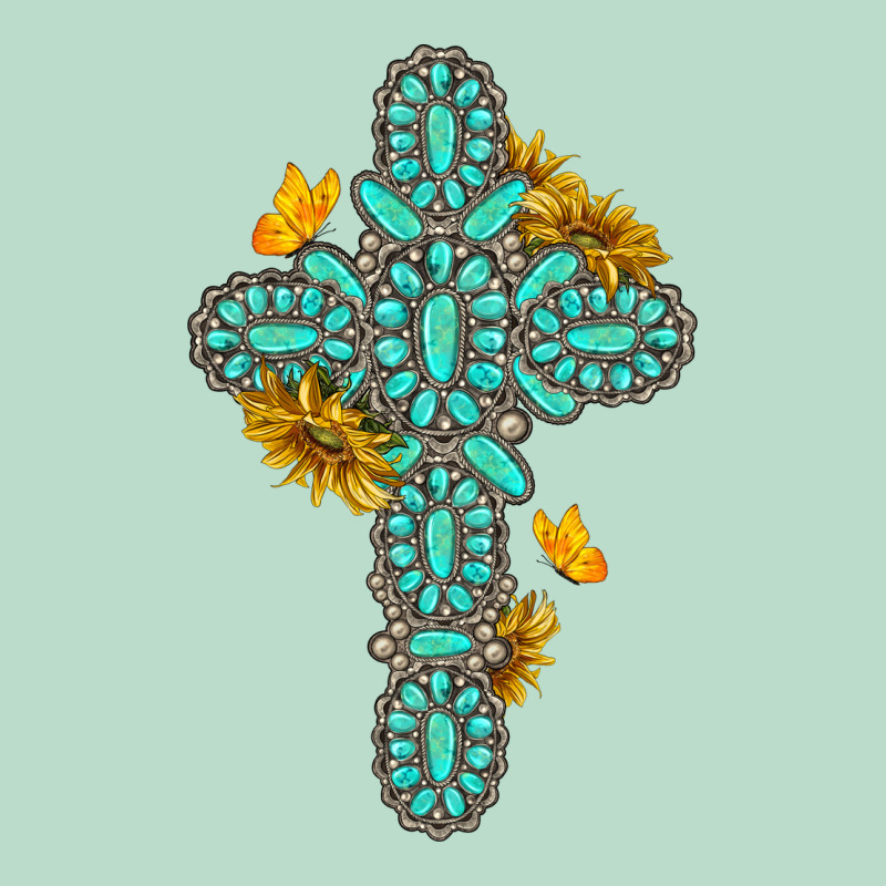 Gemstone Cross With Sunflowers And Butterflies Premium Hoodie by texasbilliewilder | Teevron