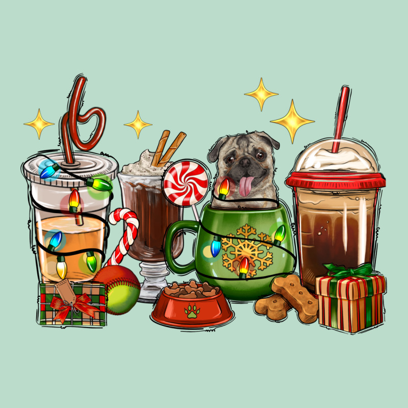 Christmas Coffee Cups With Pug Premium Hoodie by RanaPortraitStore | Teevron