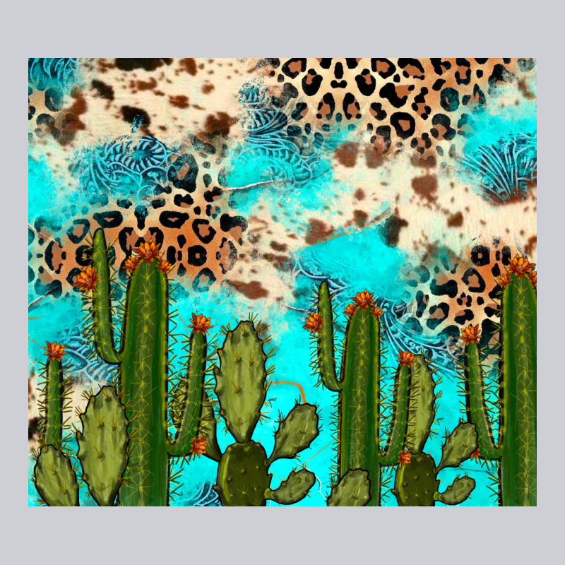 Cactus Turquoise Leopard Cowhide Tumbler Rana Urban Hoodie by RanaPortraitStore | Teevron