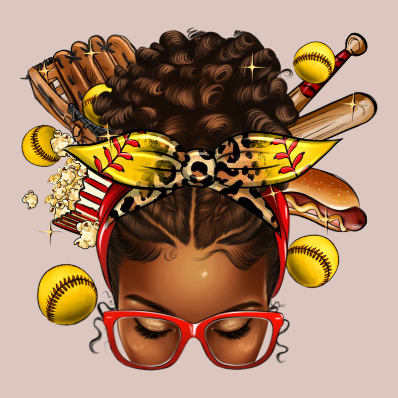 Softball Afro Messy Bun Premium Hoodie by texasbilliewilder | Teevron