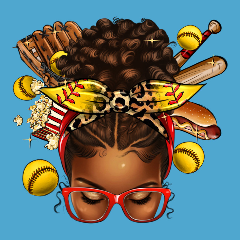 Softball Afro Messy Bun Premium Hoodie by texasbilliewilder | Teevron