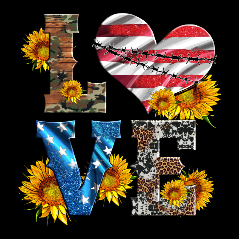 Love With Sunflowers And Usa Flag Ladies Tee by Artiststas | Teevron