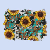 Western Sunflowers Turquoise Cowhide Background Urban Hoodie | Teevron