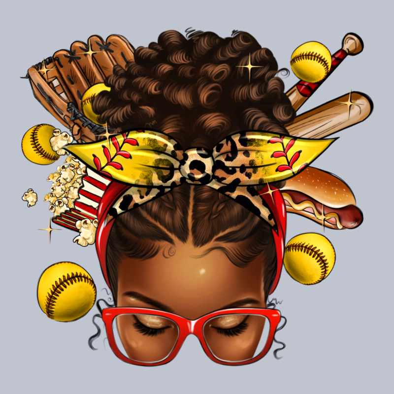 Softball Afro Messy Bun Premium Hoodie by texasbilliewilder | Teevron