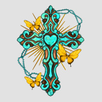 Cross With Heart Shaped Gemstone And Butterfly Premium Hoodie | Teevron