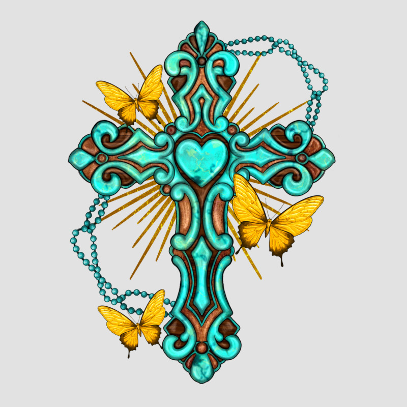 Cross With Heart Shaped Gemstone And Butterfly Premium Hoodie by texasbilliewilder | Teevron