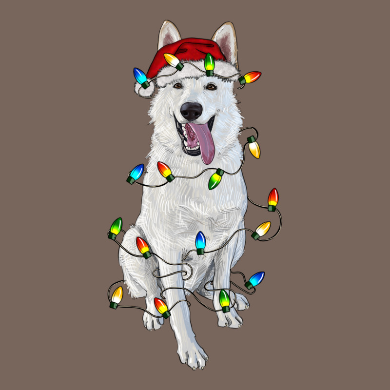 Christmas White Shepherd With Christmas Lights Premium Hoodie by RanaPortraitStore | Teevron