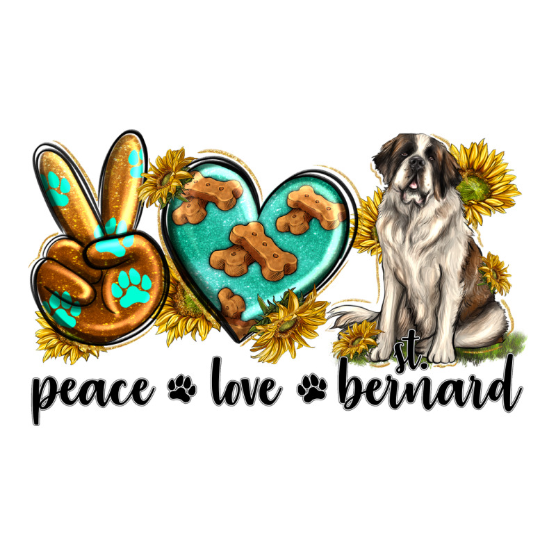 Peace Love St. Bernard Premium Hoodie by texasbilliewilder | Teevron