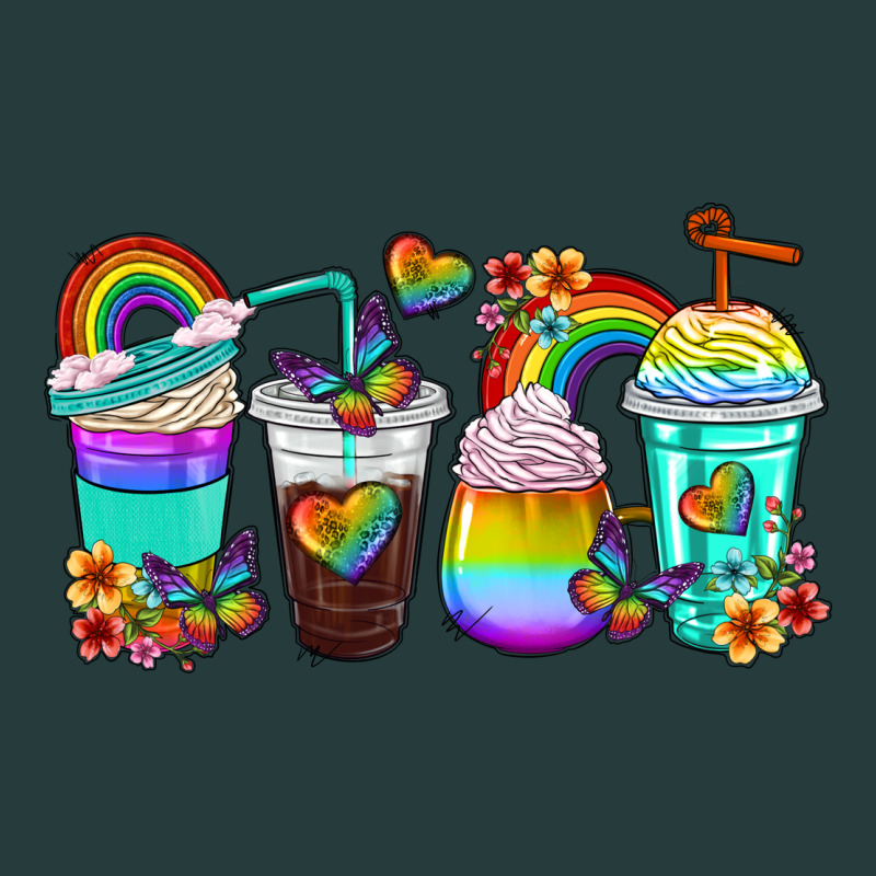 Rainbow Coffee Cups Premium Hoodie by texasbilliewilder | Teevron