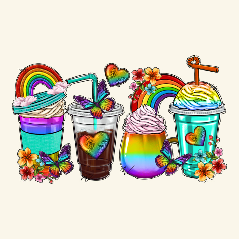 Rainbow Coffee Cups Premium Hoodie by texasbilliewilder | Teevron