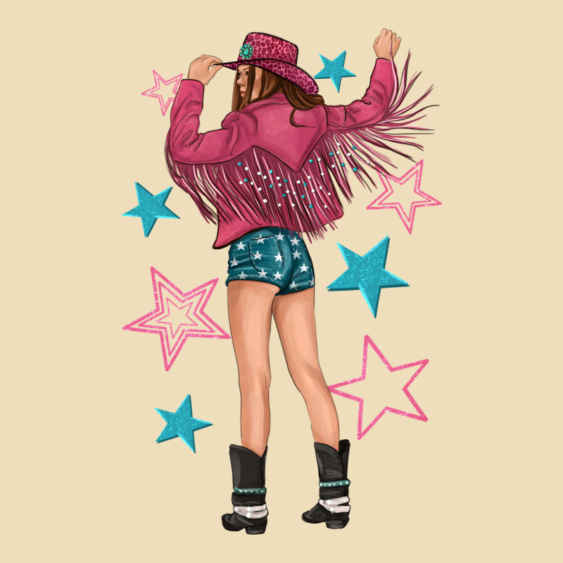 Western Pink With Stars And Cowgirl Premium Hoodie by texasbilliewilder | Teevron