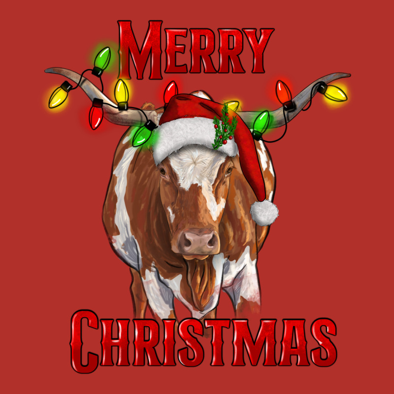 Merry Christmas Longhorn Cow Premium Hoodie by RanaPortraitStore | Teevron