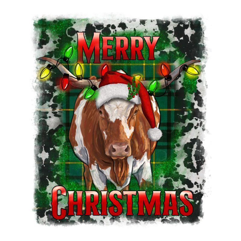 Western Merry Christmas Longhorn Cow Premium Hoodie by RanaPortraitStore | Teevron