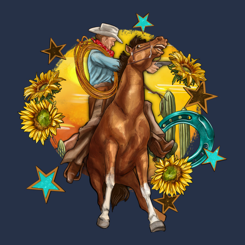 Bucking Horse With Cowboy And Sunflower Premium Hoodie by texasbilliewilder | Teevron
