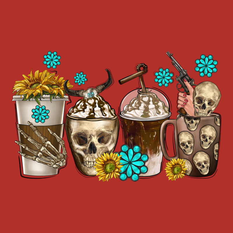 Coffee Cups Bull Skull With Gemstones Premium Hoodie by texasbilliewilder | Teevron