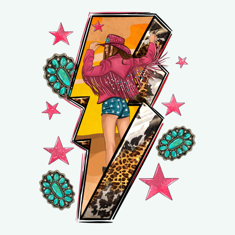 Cowgirl With Lightning Bolt Premium Hoodie by texasbilliewilder | Teevron