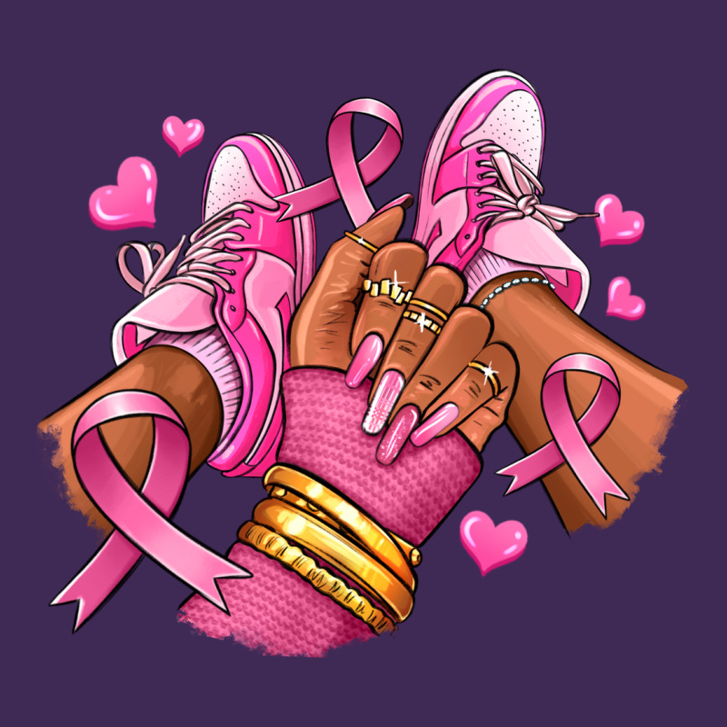 Breast Cancer Afro Girl Sneakers Premium Hoodie by RanaPortraitStore | Teevron