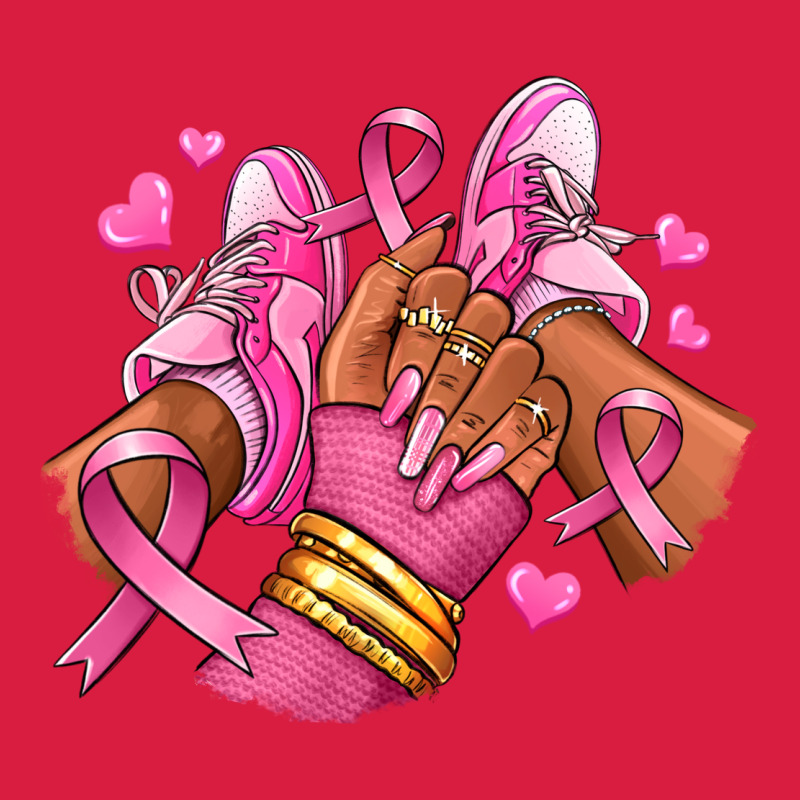 Breast Cancer Afro Girl Sneakers Premium Hoodie by RanaPortraitStore | Teevron