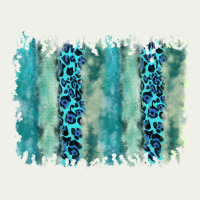 Turquoise Leopard Watercolor Brushstroke Background Urban Heavy Tee | Teevron