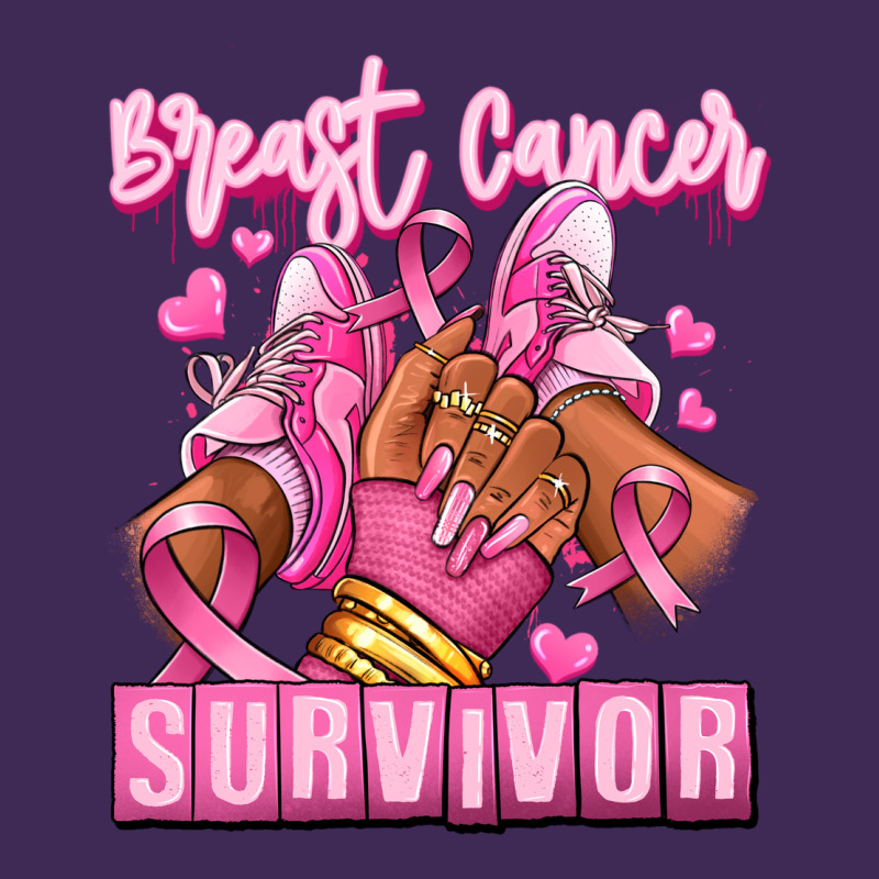 Breast Cancer Survivor Afro Girl Sneakers Premium Hoodie by RanaPortraitStore | Teevron