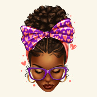 Sorority Colors Purple Carol Afro Messy Bun Woman Premium Hoodie | Teevron