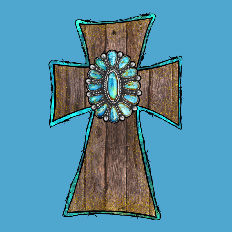 Wood Turquoise Gemstone Cross Premium Hoodie by RanaPortraitStore | Teevron