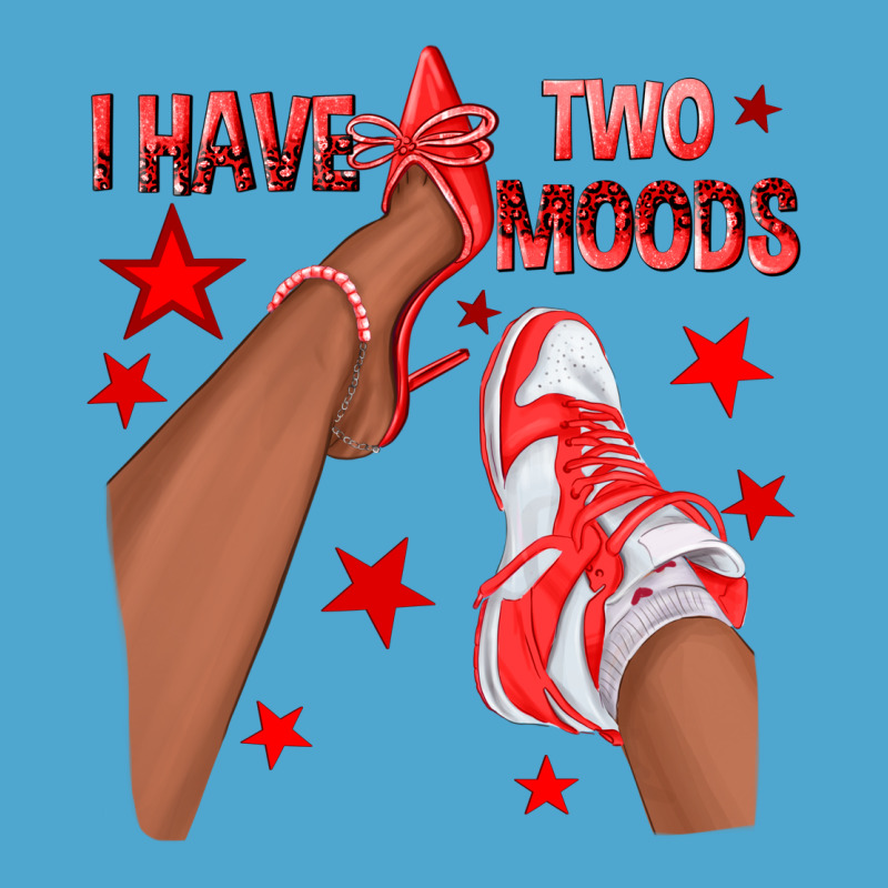 Bright Red I Have Two Moods Afro Girl Sneakers Premium Hoodie by texasbilliewilder | Teevron