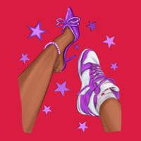 Purple Afro Girl Sneakers And Heels Premium Hoodie | Teevron