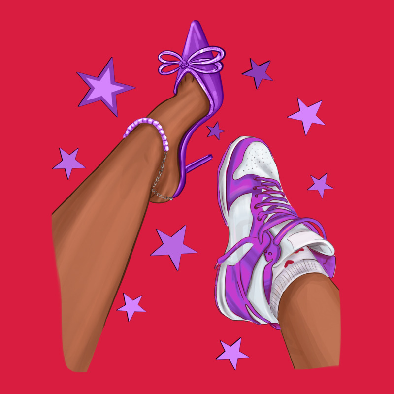 Purple Afro Girl Sneakers And Heels Premium Hoodie by texasbilliewilder | Teevron
