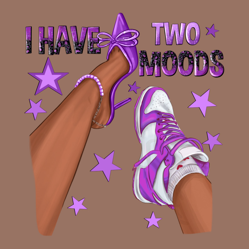 Purple I Have Two Moods Afro Girl Sneakers Premium Hoodie by texasbilliewilder | Teevron