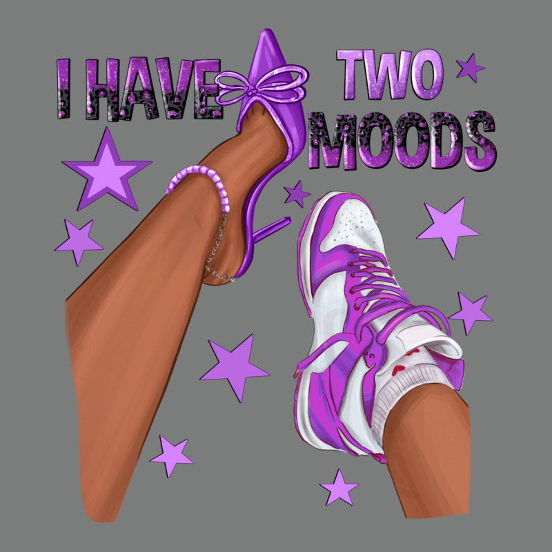 Purple I Have Two Moods Afro Girl Sneakers Premium Hoodie by texasbilliewilder | Teevron
