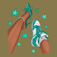 Teal Afro Girl Sneakers And Heels Premium Hoodie | Teevron