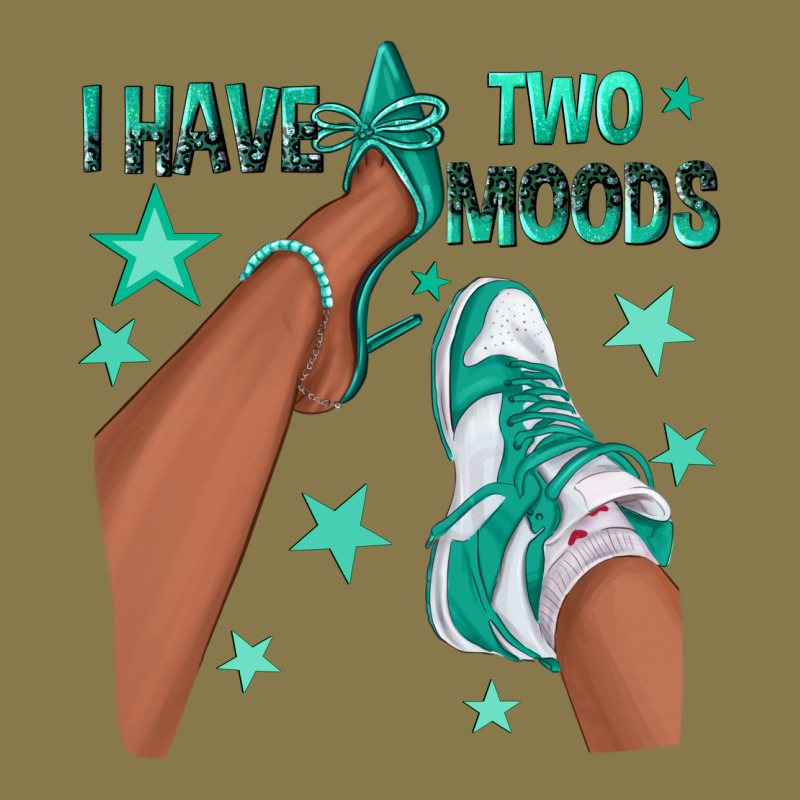 Teal I Have Two Moods Afro Girl Sneakers Premium Hoodie by texasbilliewilder | Teevron
