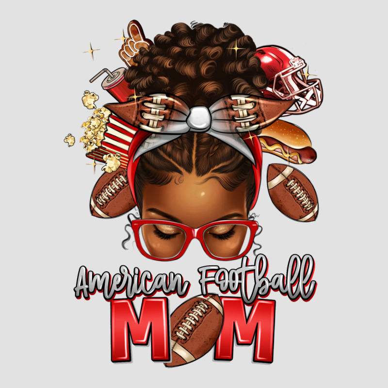 American Football Mom Red And Silver Afro Messy Bu Premium Hoodie by texasbilliewilder | Teevron