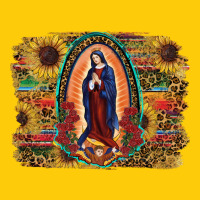 Sunflower Lady Of Guadalupe Distressed Background Premium Hoodie | Teevron