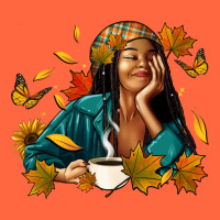 Fall Afro Woman With Coffee Premium Hoodie | Teevron
