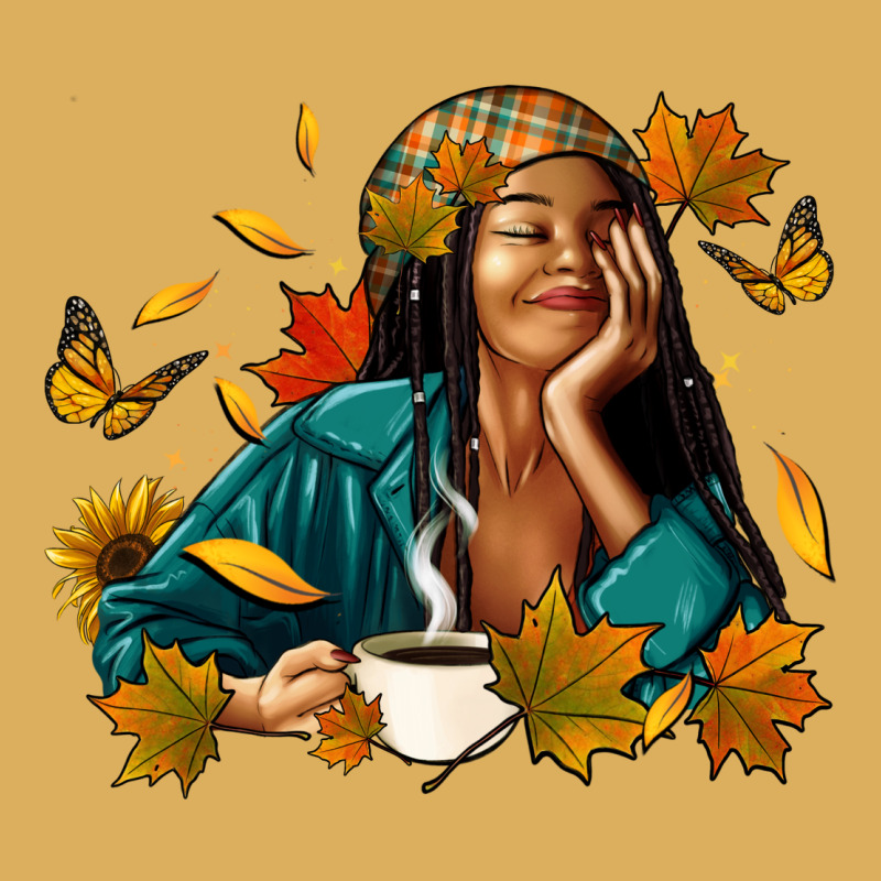 Fall Afro Woman With Coffee Premium Hoodie by RanaPortraitStore | Teevron